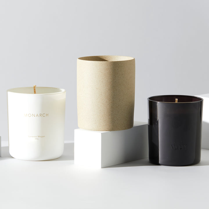 The Sensoriam collection of luxe naturally scented candles.