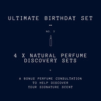 Four natural perfume minisets to help your family and friends find their own natural perfume signature scent. PLUS a 30 minute online perfume consultation with Sensoriam natural perfume expert Jessica Kiely.  PRODUCTS INCLUDED:  ・One Seed Organic Perfume Discovery Set ・Vahy Balanced Encounter Set Dawn ・Wyalba Discovery Set  ・Aura-Soma Organic Perfume Miniset  ・PLUS A Perfume Consultation to help discover your signature scent