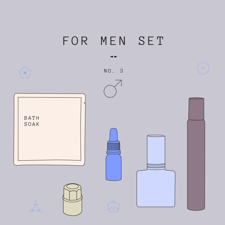 For Men 3 Gift Set is designed with a diverse selection of our favourite products that men love to buy.  PRODUCTS INCLUDED:  ・Feather & Seed Muse Essential Oil, 10ml ・Melis Motus No.4 Natural Perfume Roll On, 9ml ・Vanessa Megan Wild Woud Natural Perfume Spray, 10ml ・Sonia Orts No.1 Natural Perfume, 2ml ・Addition Studio Native Australian Bath Soak Sachet, 75gm