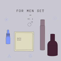 For Men 4 Gift Set is curated to spoil that special man in your life.  PRODUCTS INCLUDED:  ・Feather & Seed Muse Oil Essential Oil, 10ml ・Wyalba Rockpool Natural Perfume Spray, 50ml ・One Seed Slow Fire Natural Perfume, 9ml ・Addition Studio Native Australian Bath Soak Sachet, 75gm