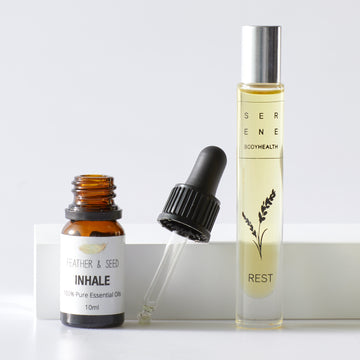 Well-being 1 Gift Set is curated to help enhance a positive state of well-being.  PRODUCTS INCLUDED:  ・Feather & Seed Inhale Essential Oil, 10ml ・Serene Body Health Rest Natural Perfume Roll On, 10ml