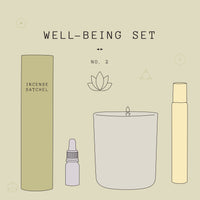 Well-being 2 Gift Set is the ultimate gift for those that love to look after their mind, body, spirit.  PRODUCTS INCLUDED:  ・Feather & Seed Inhale Essential Oil, 10ml ・Serene Body Health Rest Natural Perfume Roll On, 10ml ・Vanessa Megan Aether Essential Oil Candle, 300gm ・Addition Studio Incense Pack Juniperberry & Frankincense,  10 pieces